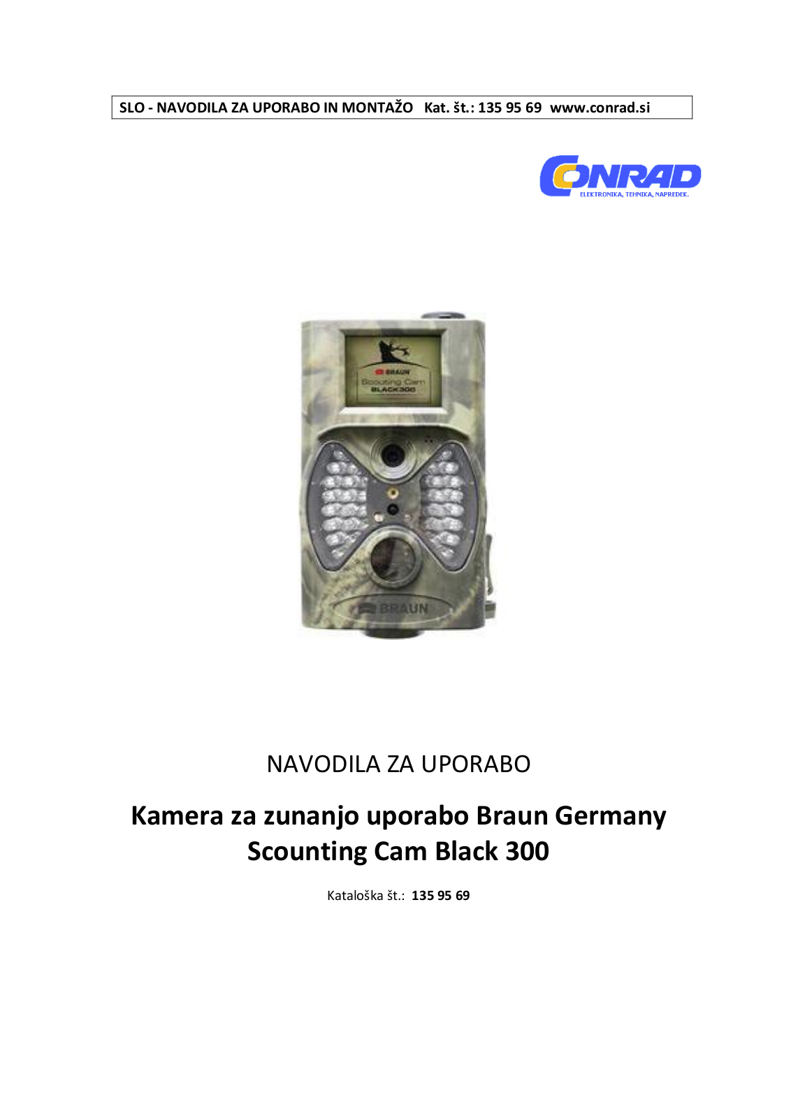 Braun Germany Scounting Cam Black 300 User guide