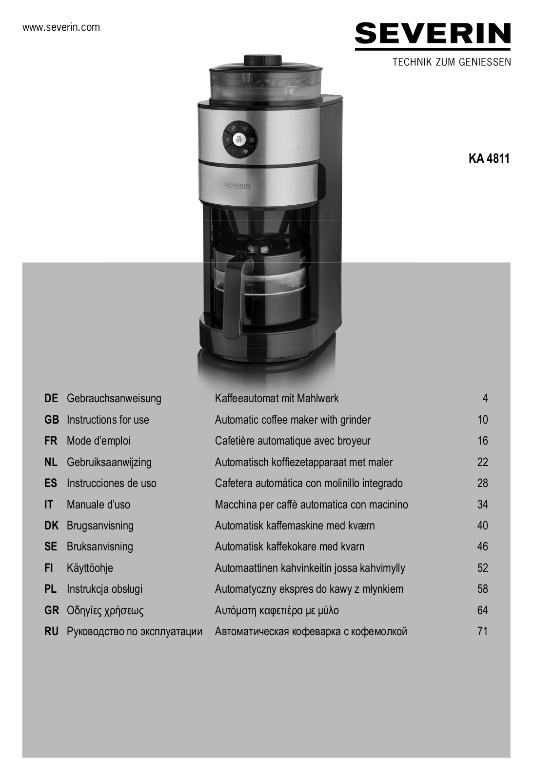 Severin KA 4811 User Guide