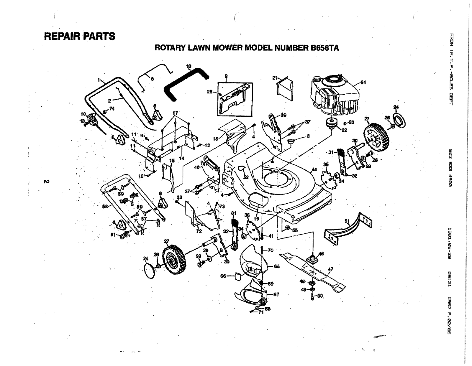 AYP B656TA Parts List