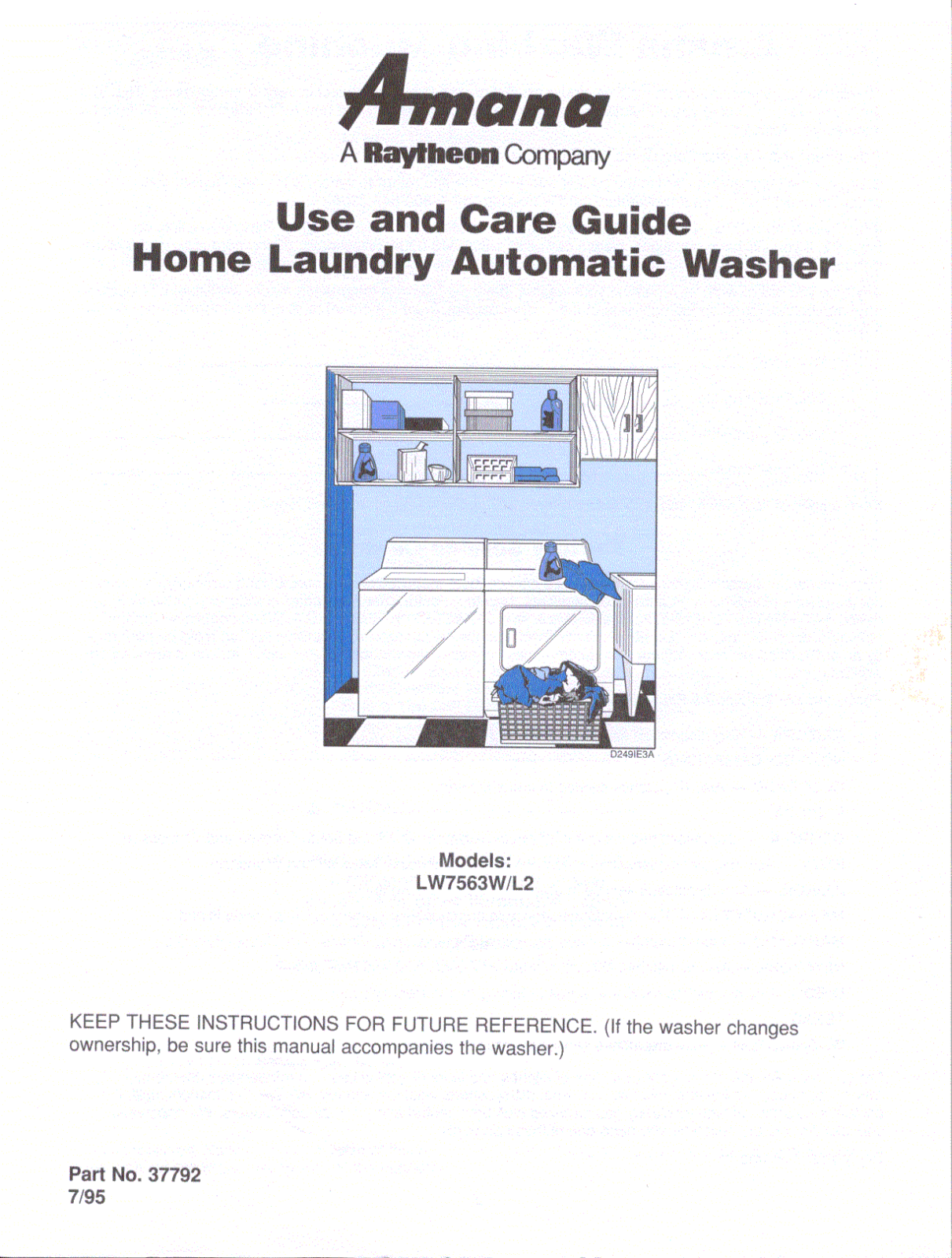 Amana LW7563W2 Owner's Manual