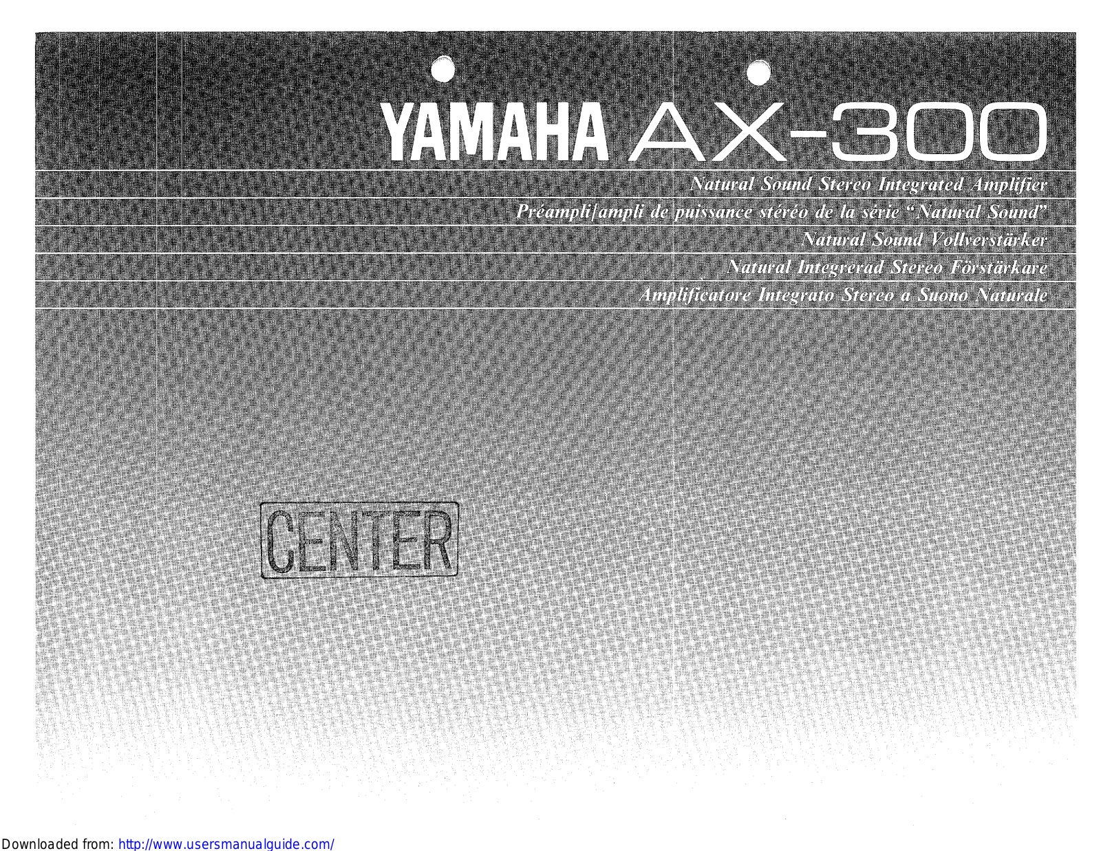 Yamaha Audio AX-300 User Manual