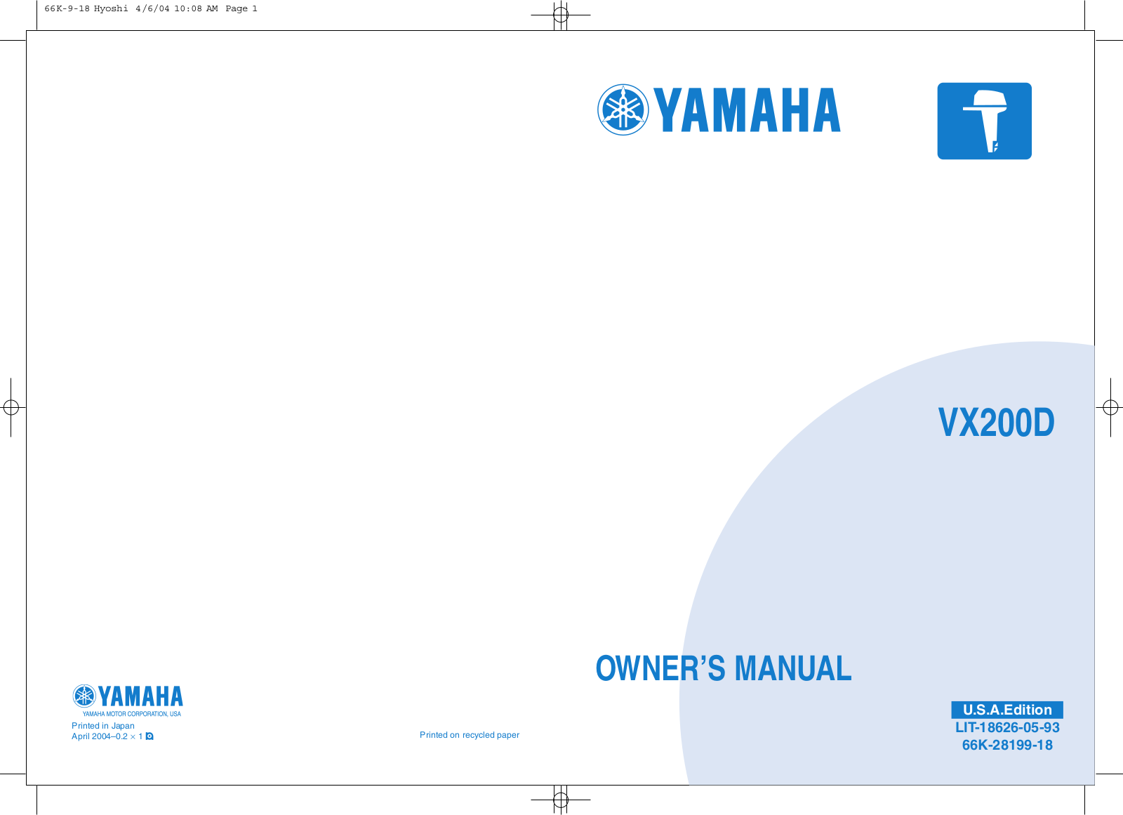 Yamaha VX200D User Manual