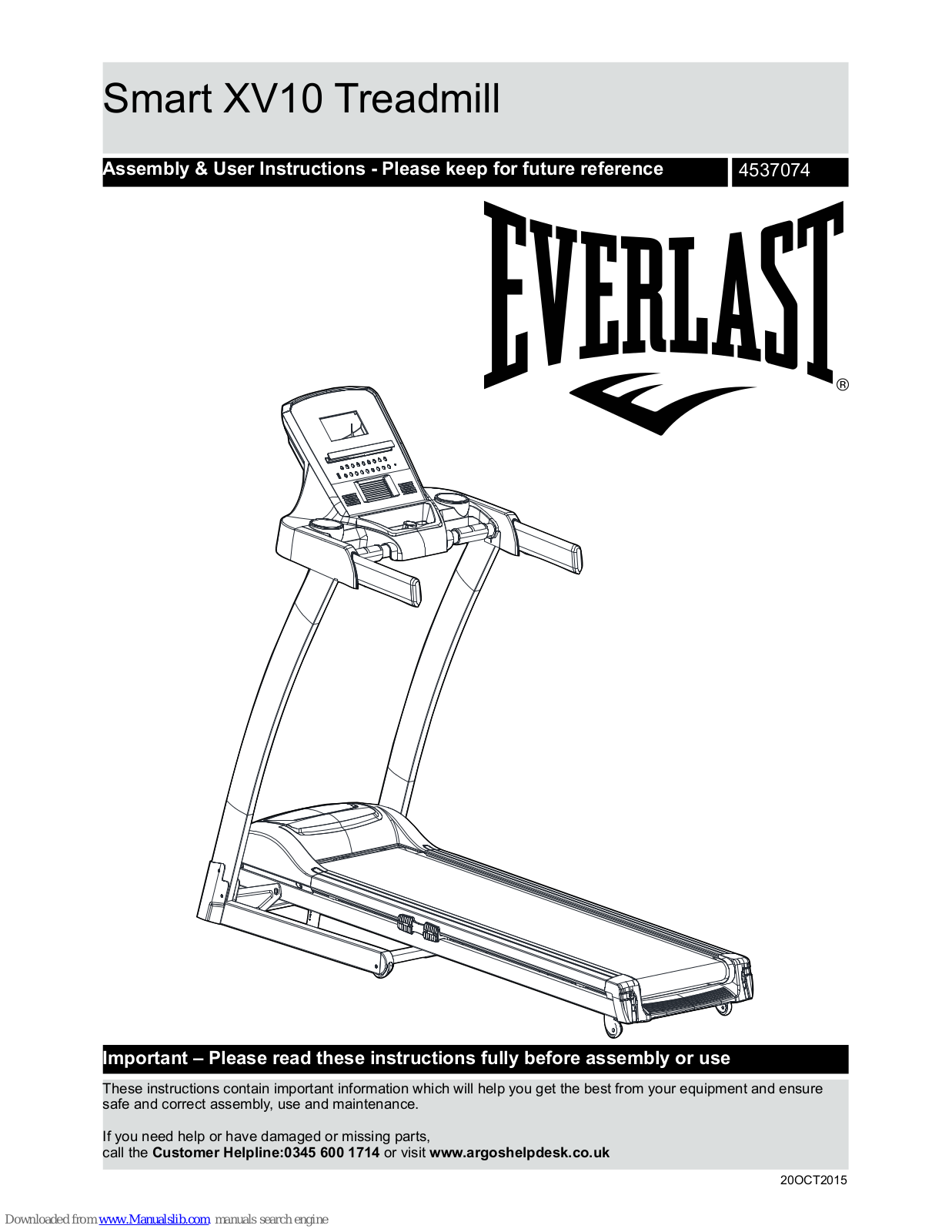 Everlast Smart XV10 Assembly & User Instructions