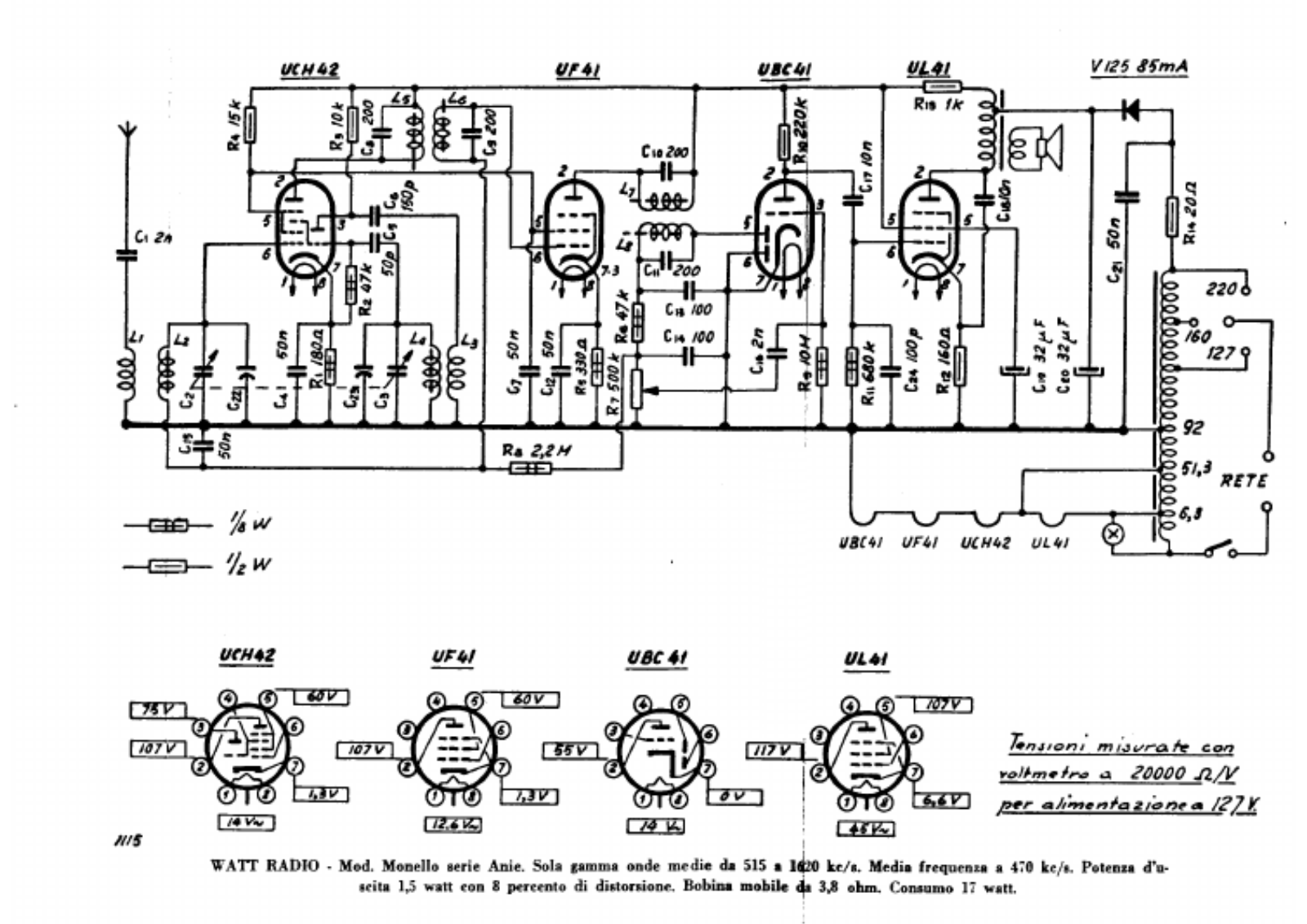 Watt Radio monello schematic