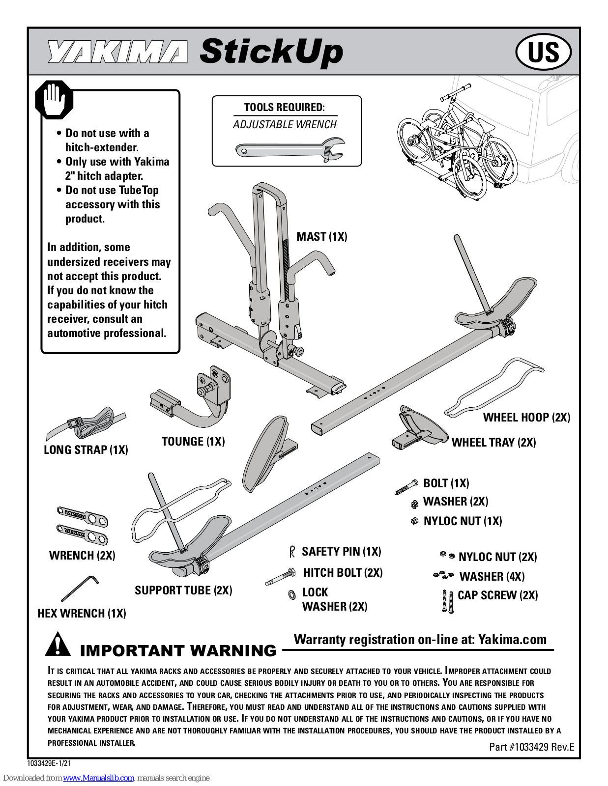 Yakima StickUp Installation Instructions - ManualMachine.com