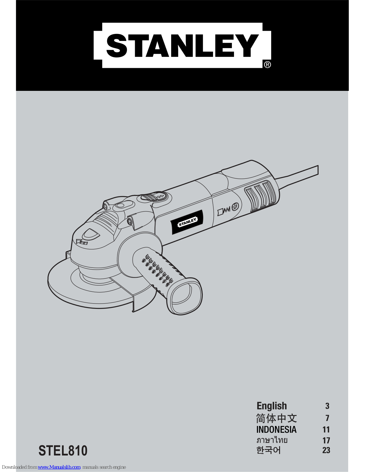 Stanley STEL810 Original Instructions Manual