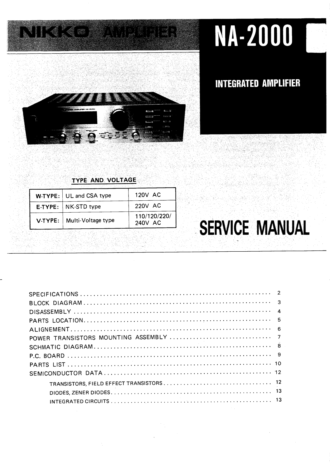 Nikko NA-2000 Service Manual