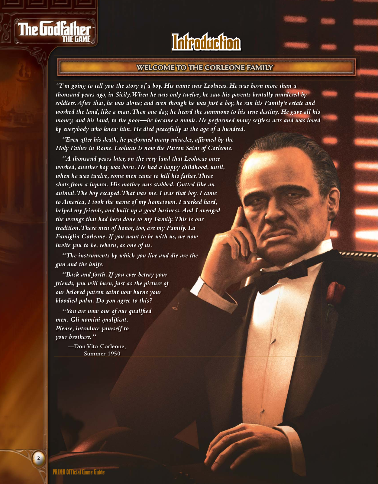 Games PC THE GODFATHER User Manual