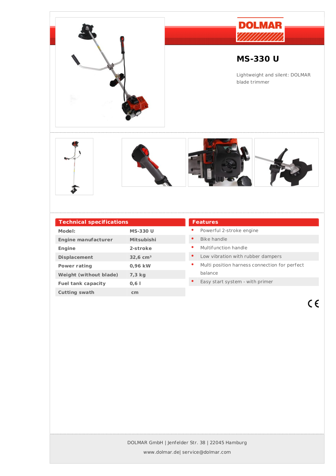 Dolmar MS-330 U Technical specifications