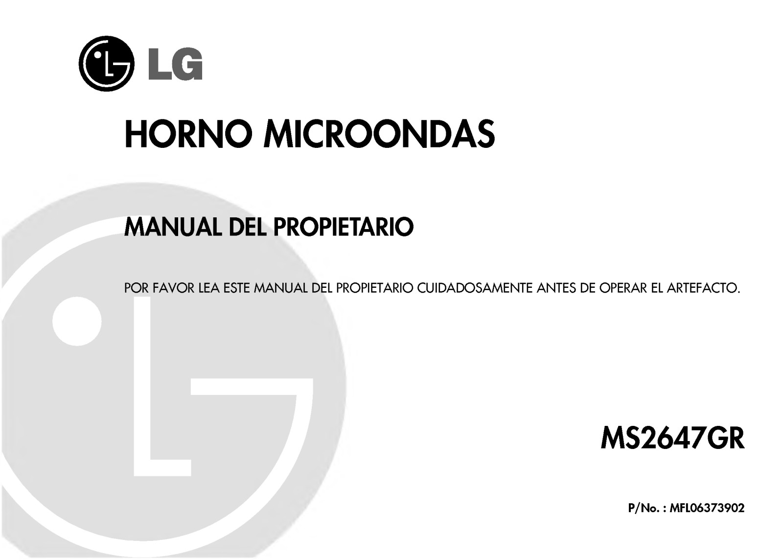 Lg MS-2647GR User Manual