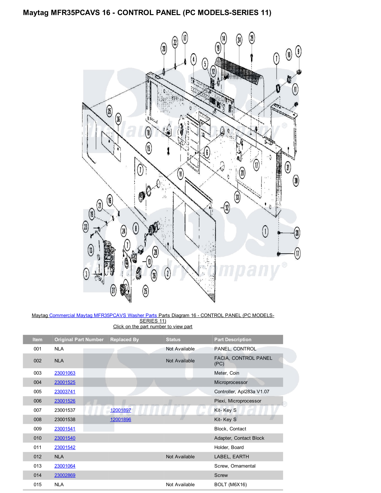 Maytag MFR35PCAVS Parts Diagram