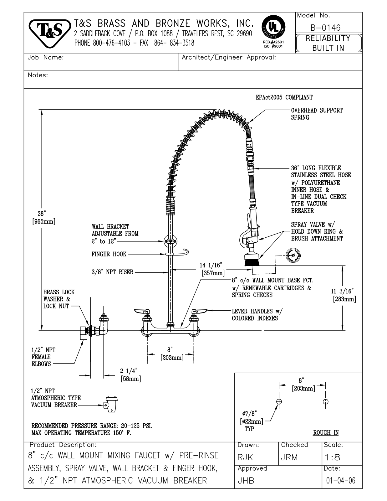 T&S Brass B-0146 User Manual