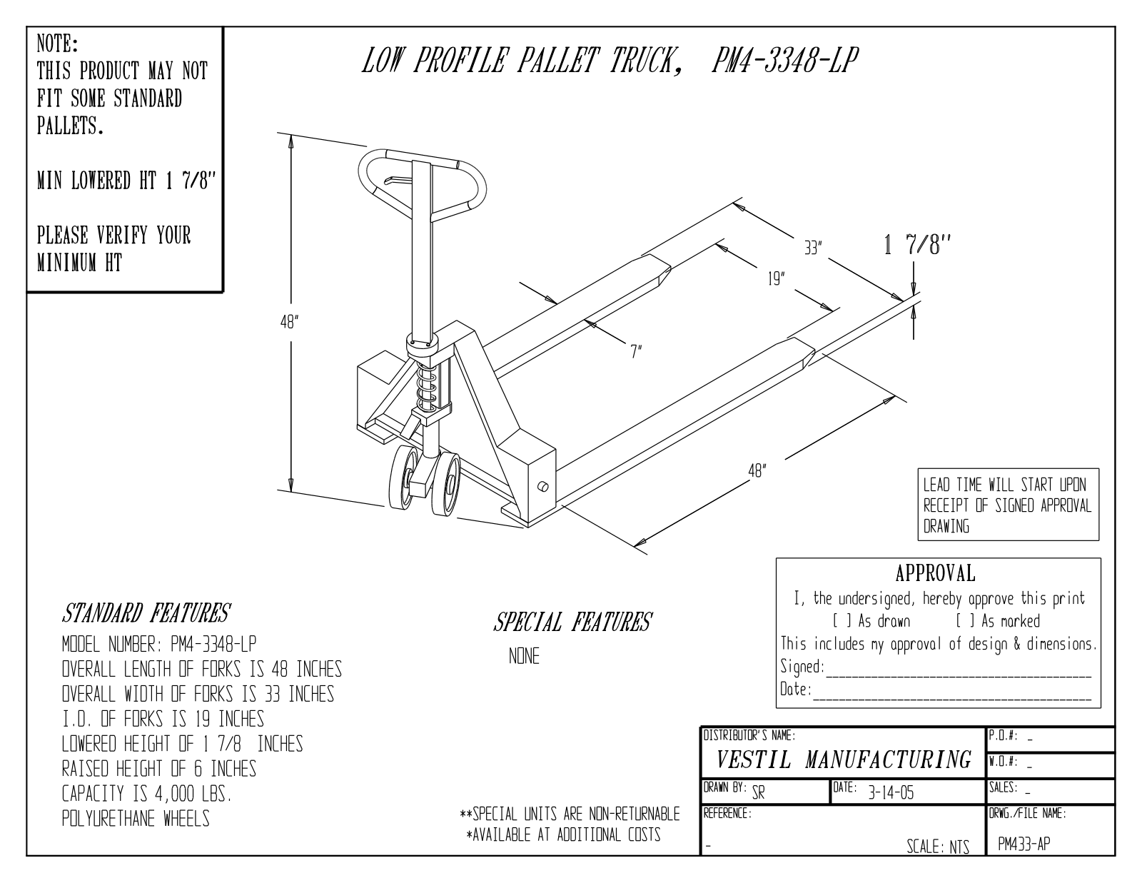 Vestil UCTW2175 Specifications - ManualMachine.com