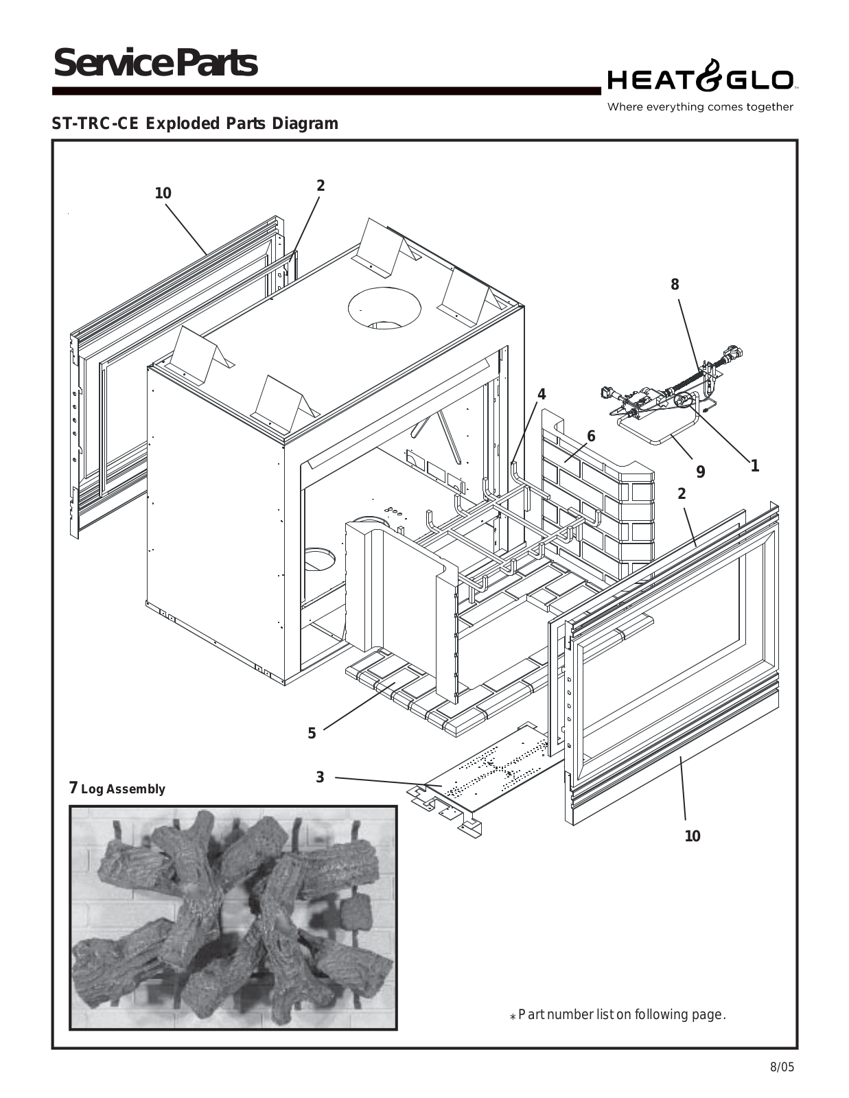 Heat & Glo ST-TRC-CE Service Parts