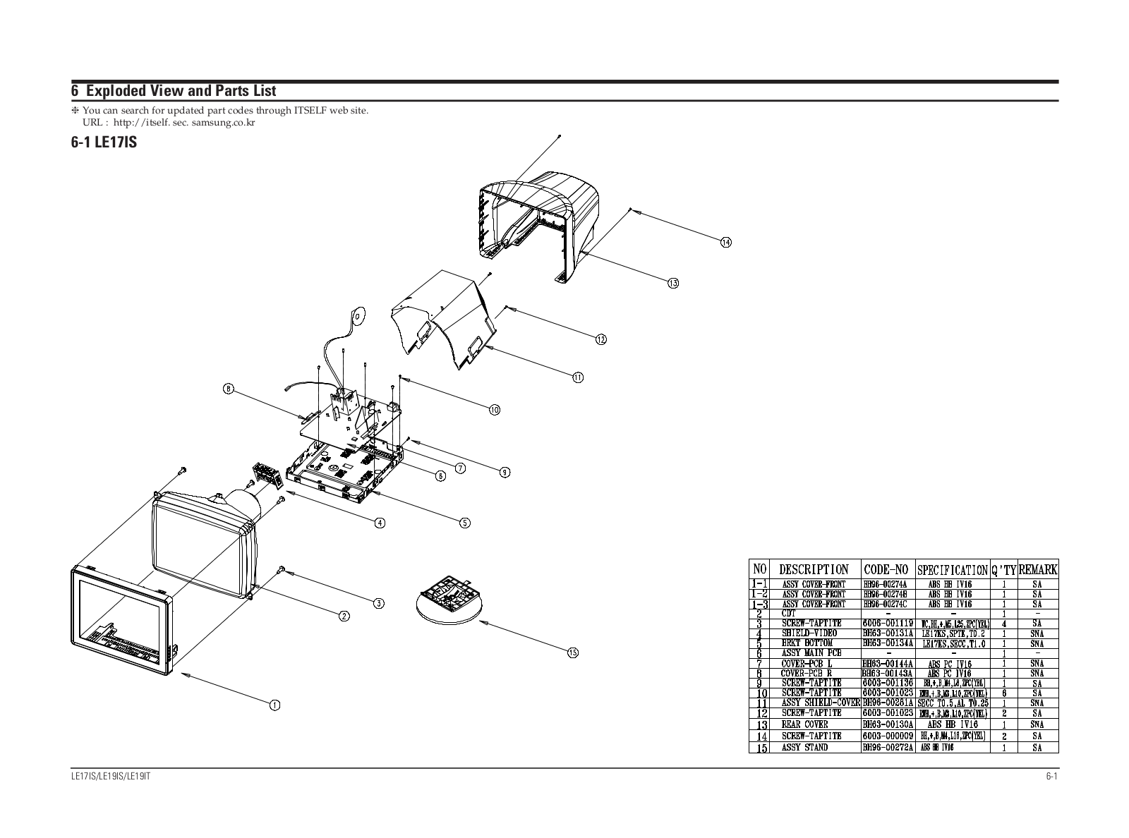 SAMSUNG 797DF Service Manual Exploded View & Part List