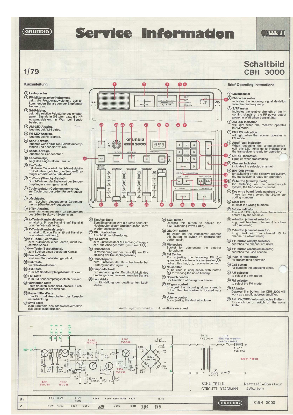 Grundig CBH-3000 Schematic