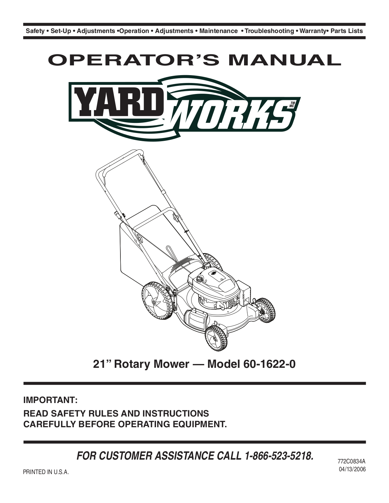 MTD 60-1622-0 User Manual