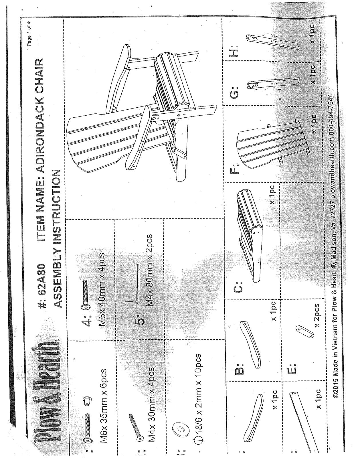 Plow & Hearth PLHE4313 Installation & Assembly - ManualMachine.com
