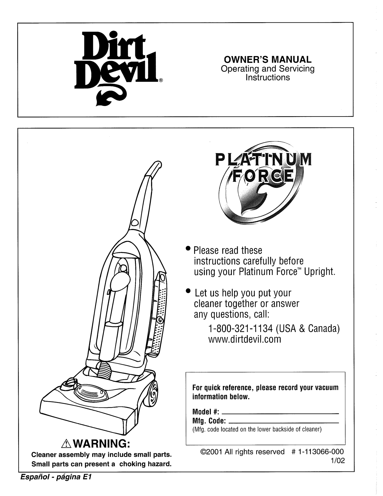 DIRTDEVIL M091000 User Manual - ManualMachine.com