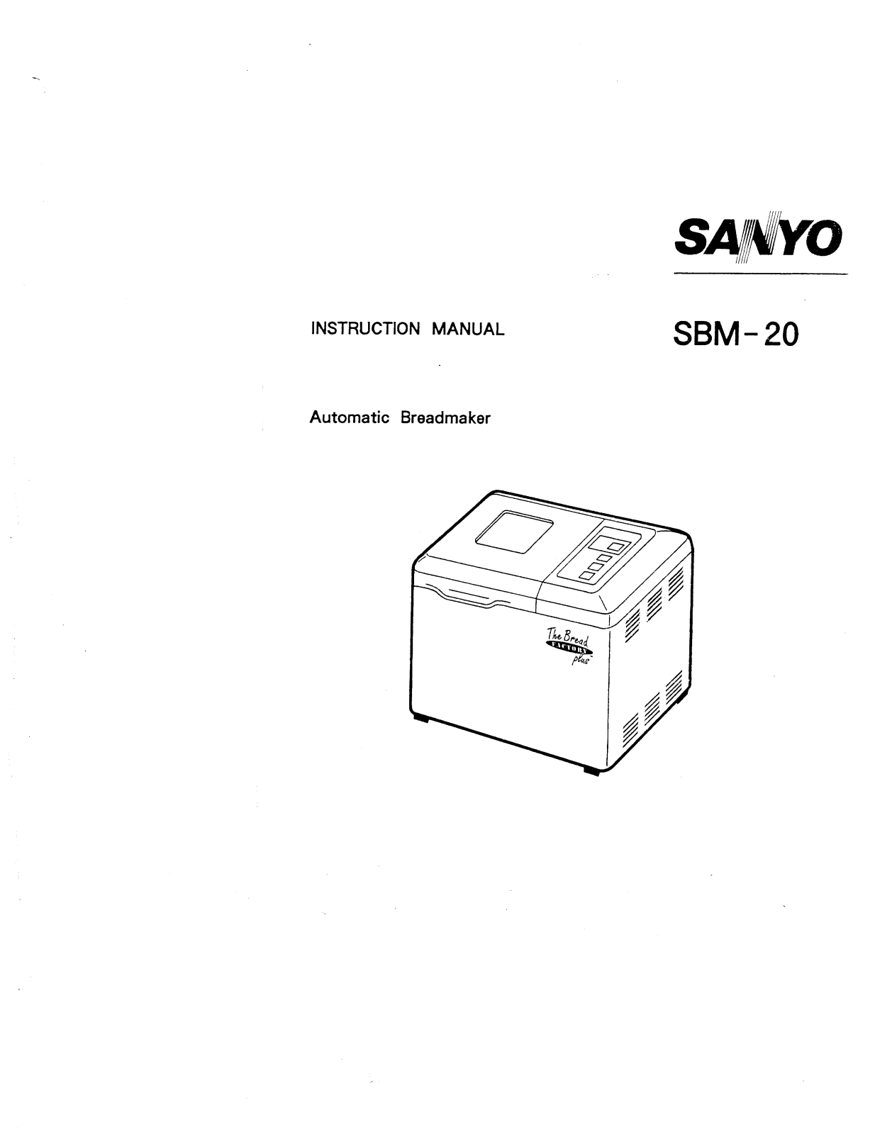 Sanyo SBM20 User Manual