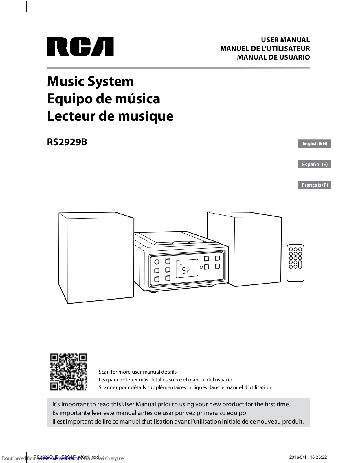 RCA RS2929B User Manual