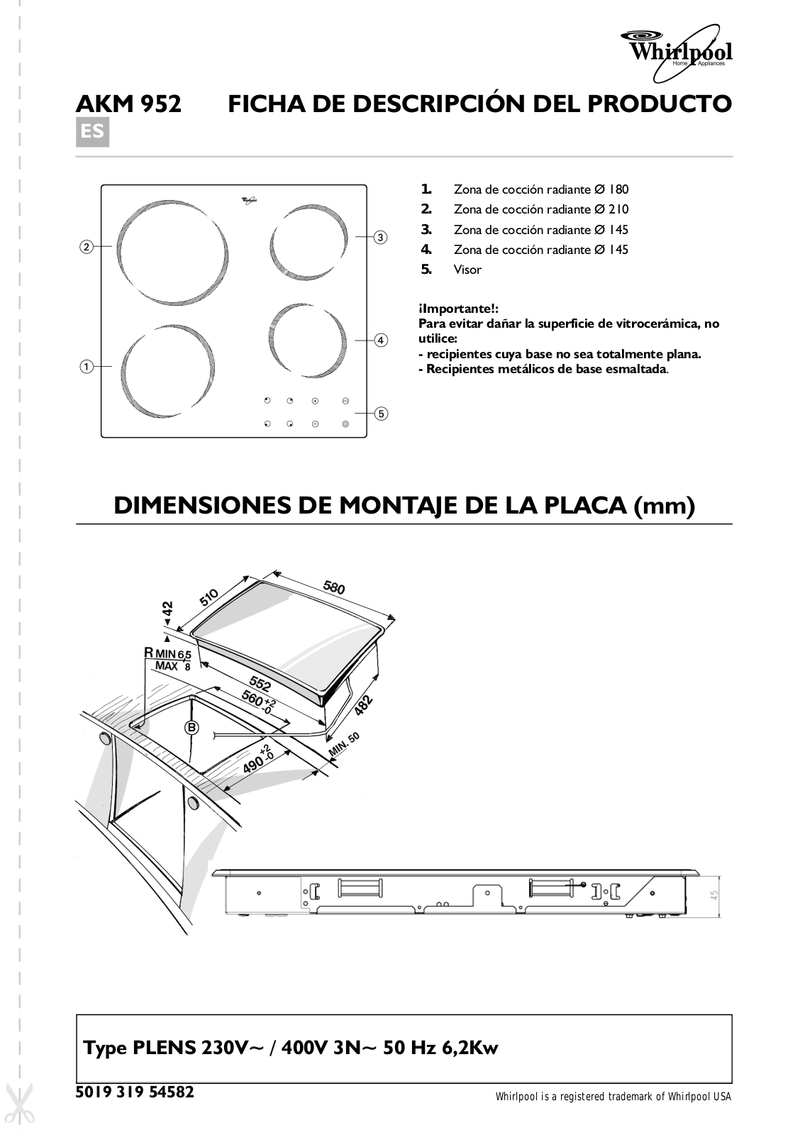 Whirlpool AKM 952/IX INSTRUCTION FOR USE