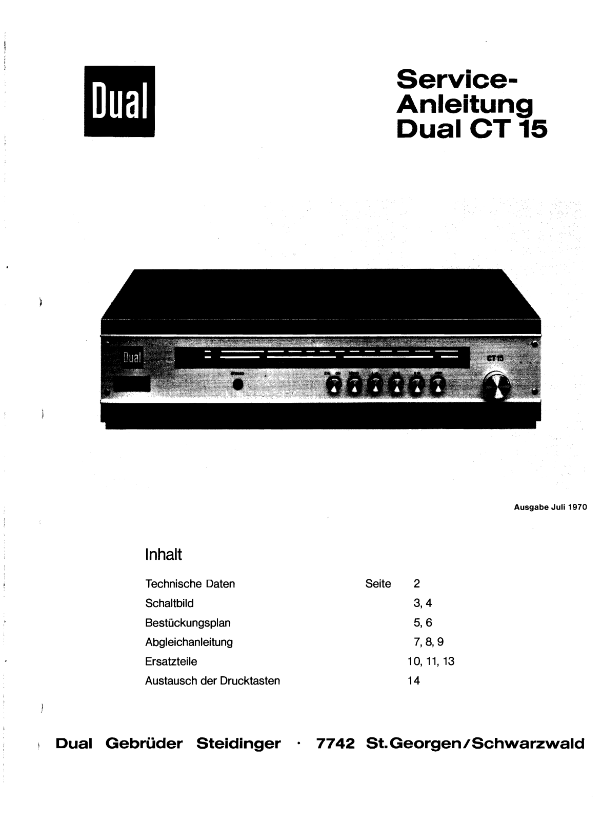 Dual CT-15 Service Manual