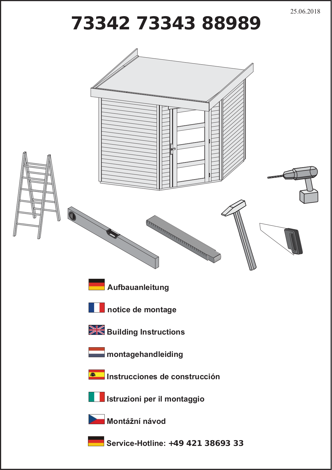 Karibu 73342, 73343, 88989 Assembly instructions