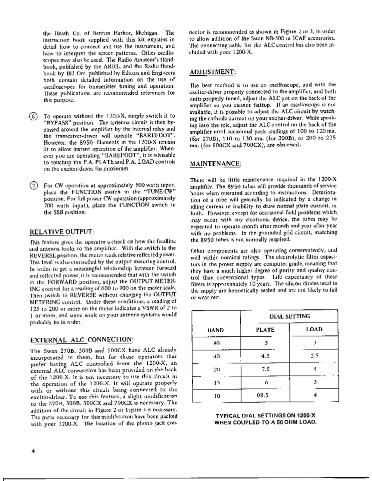 SWAN 1200-X User Manual (PAGE 5)