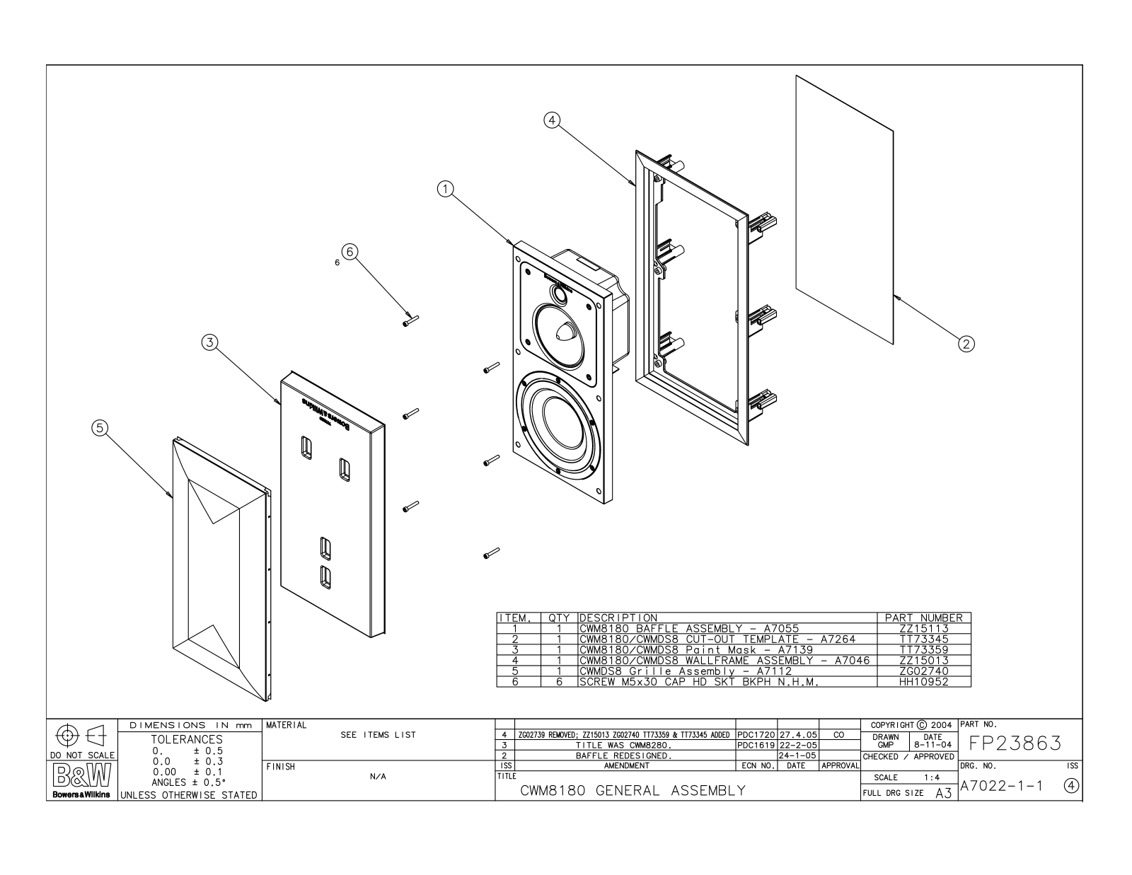 Bowers and Wilkins CWM-8180 Service manual