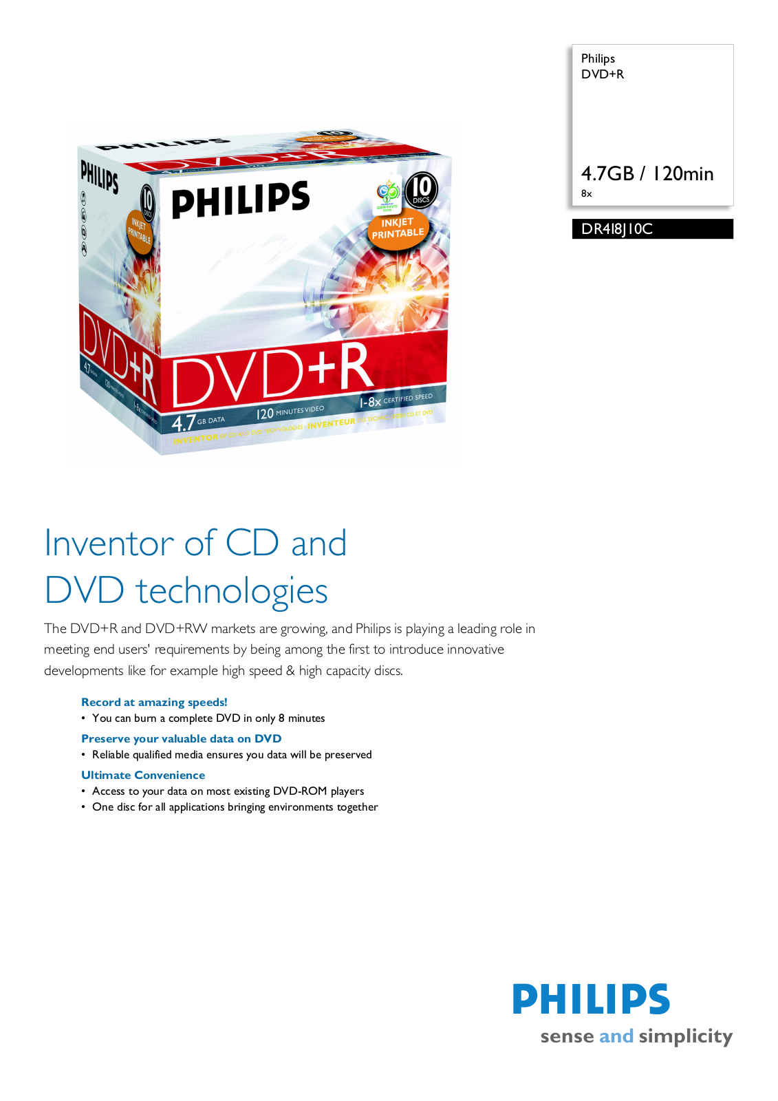 Philips DR4I8J10C/00 leaflet - ManualMachine.com