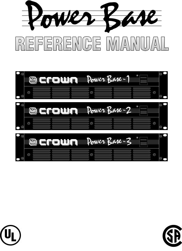 Crown POWER BASE 1, POWER BASE 2, POWER BASE 3 User Manual