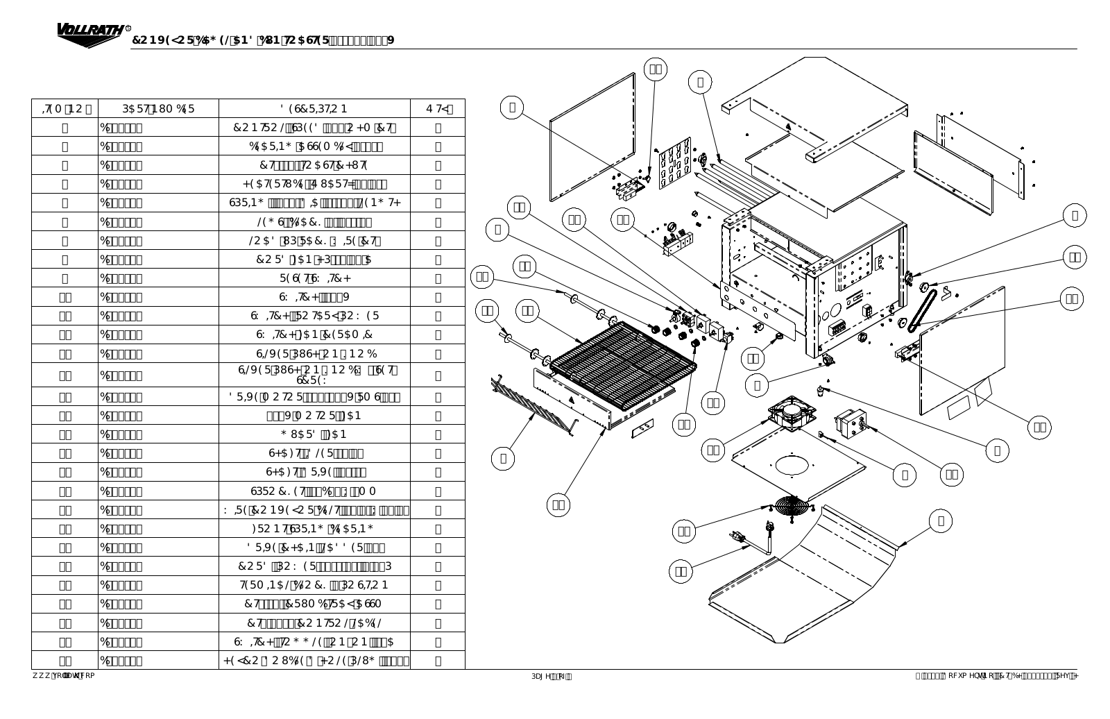 Vollrath CT4BH-2401400 Parts Manual