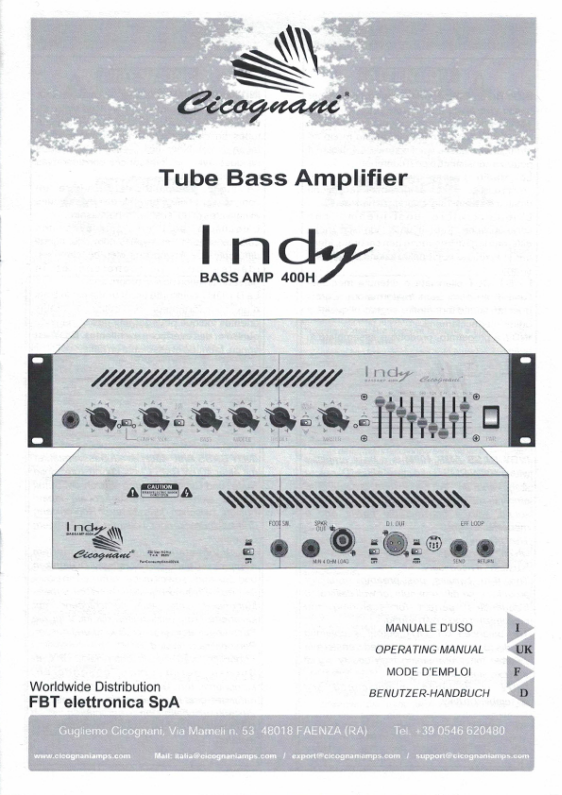 Cicognani Indy Bass Amp 400H User manual