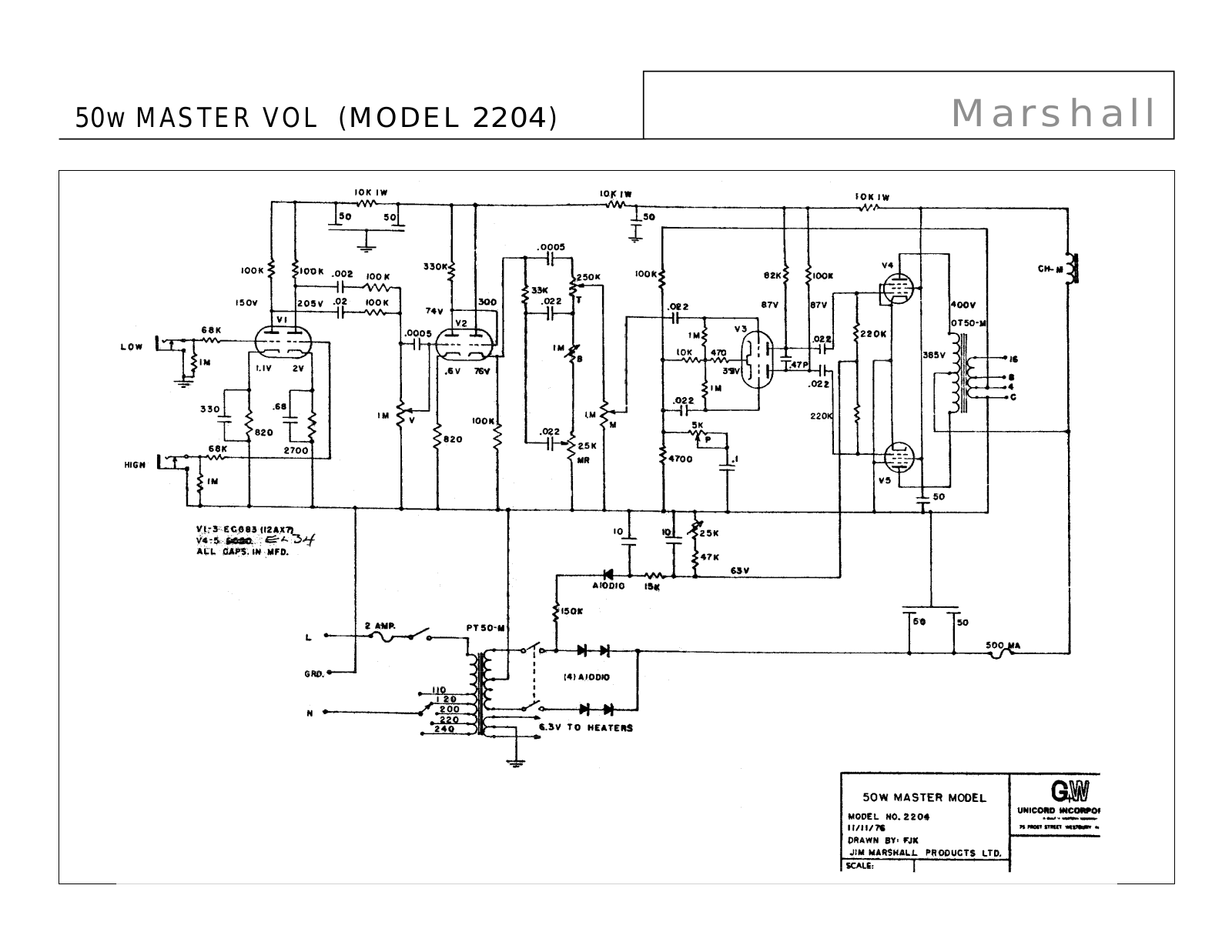 Marshall 2204 schematic