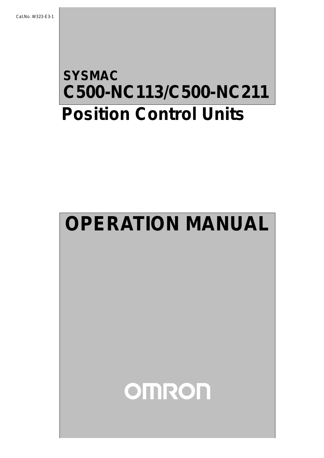 Omron SYSMAC C500-NC113, SYSMAC C500-NC211 Operation Manual