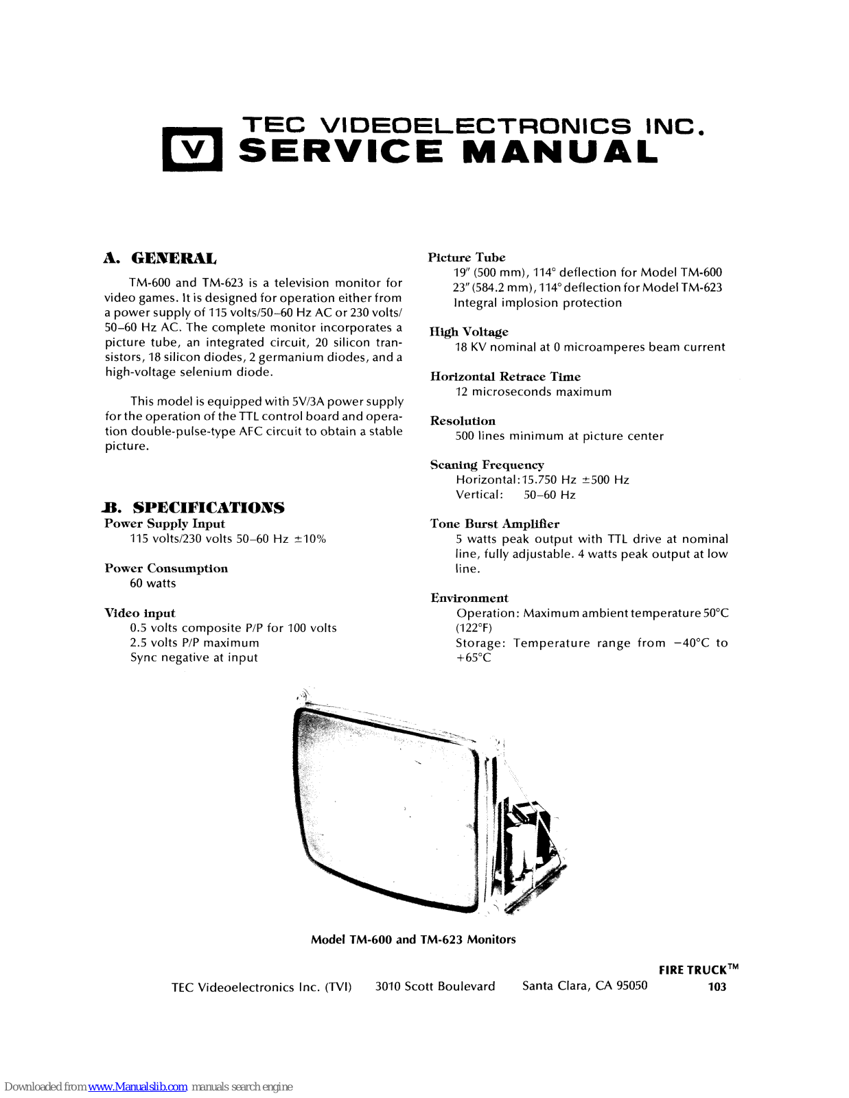 TEC TM-600, TM-623 Service Manual