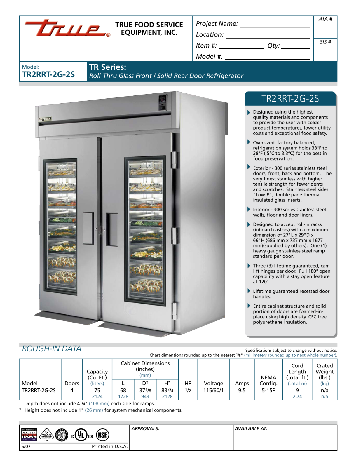 True TR2RRT-2G-2S User Manual