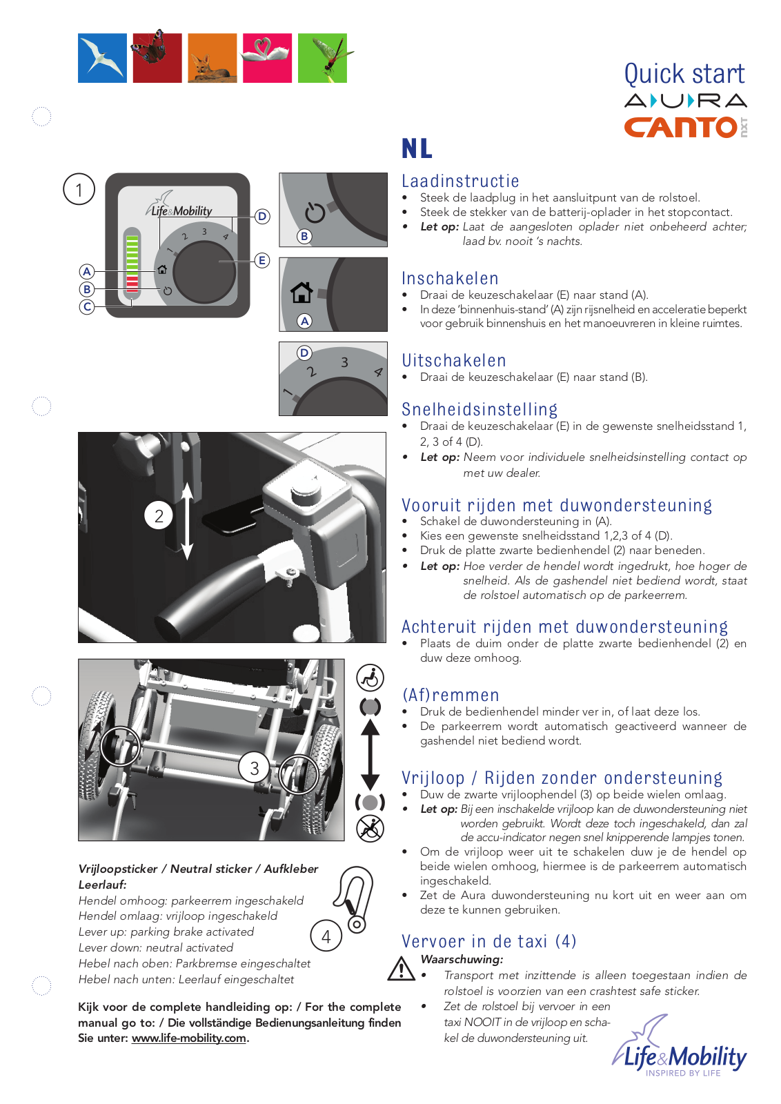 Life & Mobility Aura Canto Quick Start Manual