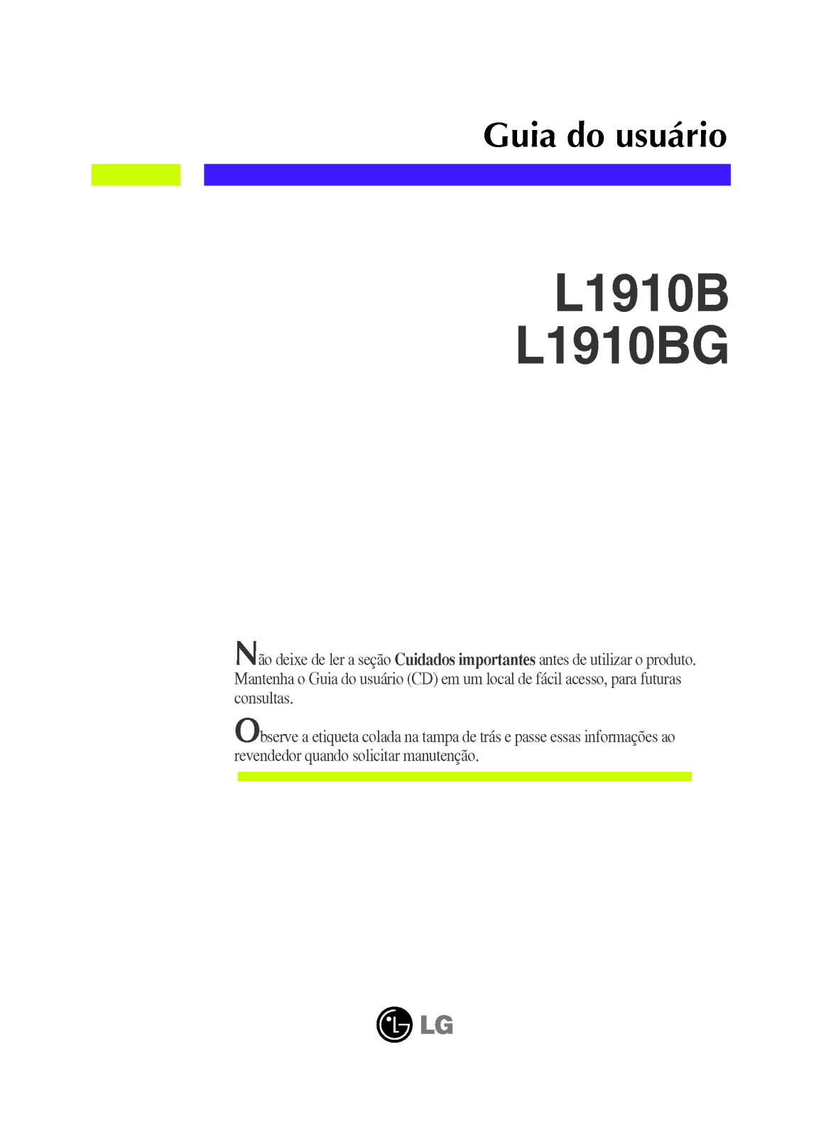 Lg L1910B, L1910BG User Manual