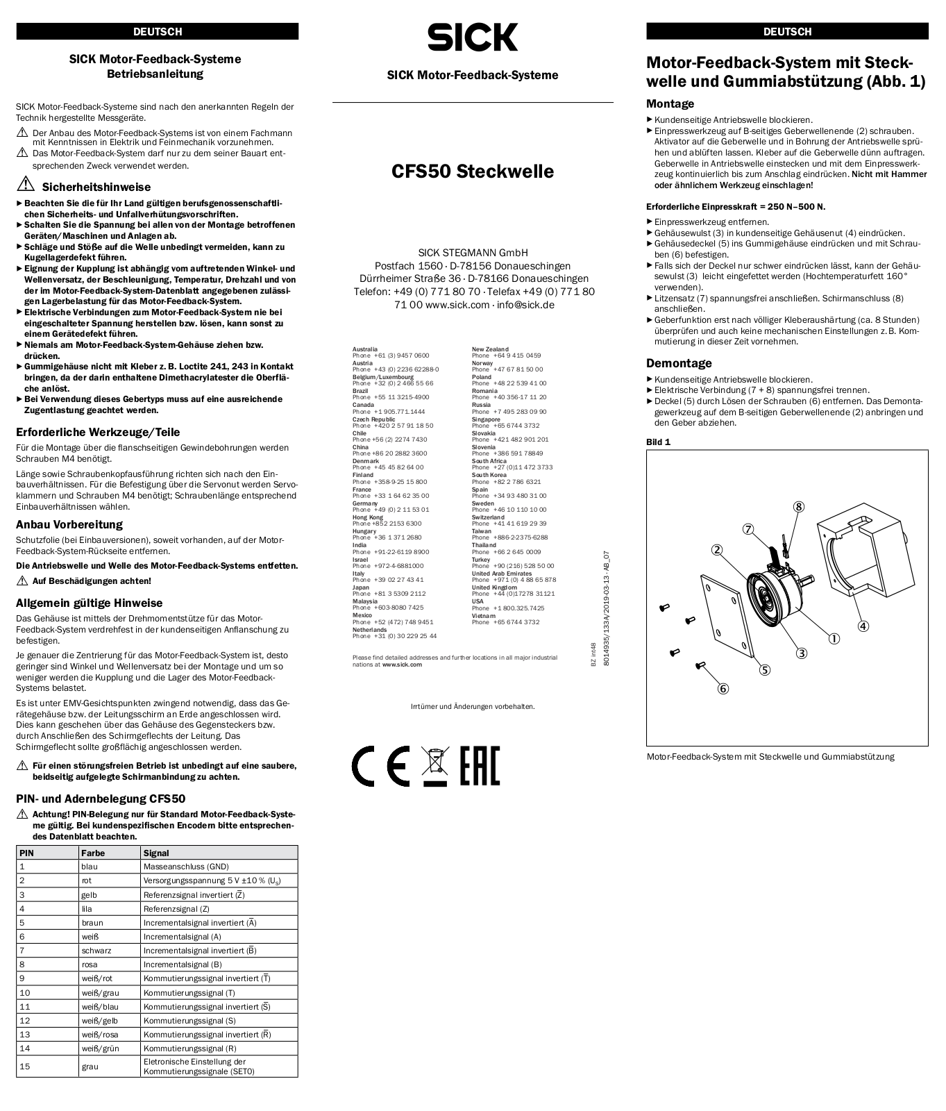 Sick CFS50 User Manual