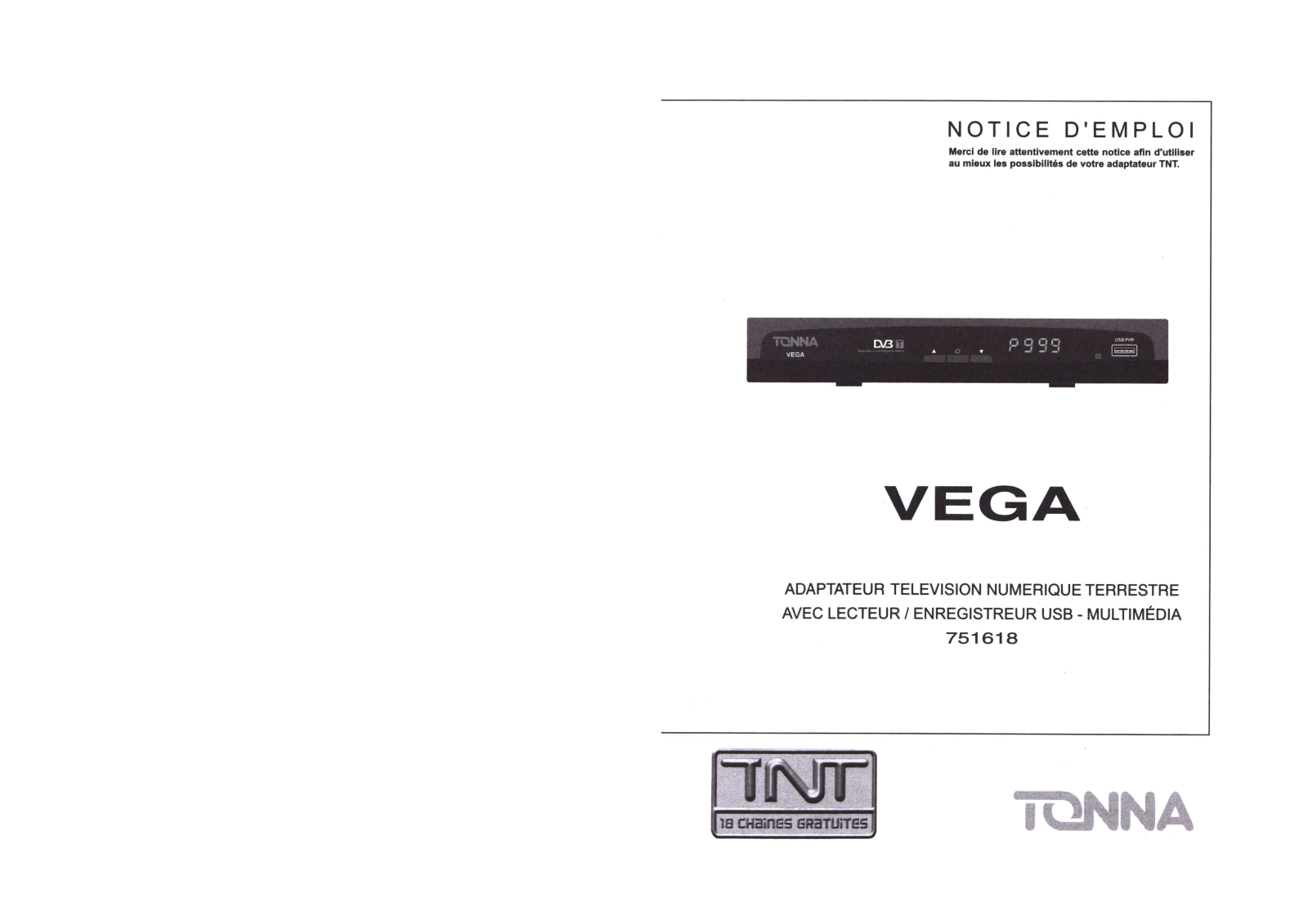 TONNA VEGA User Manual