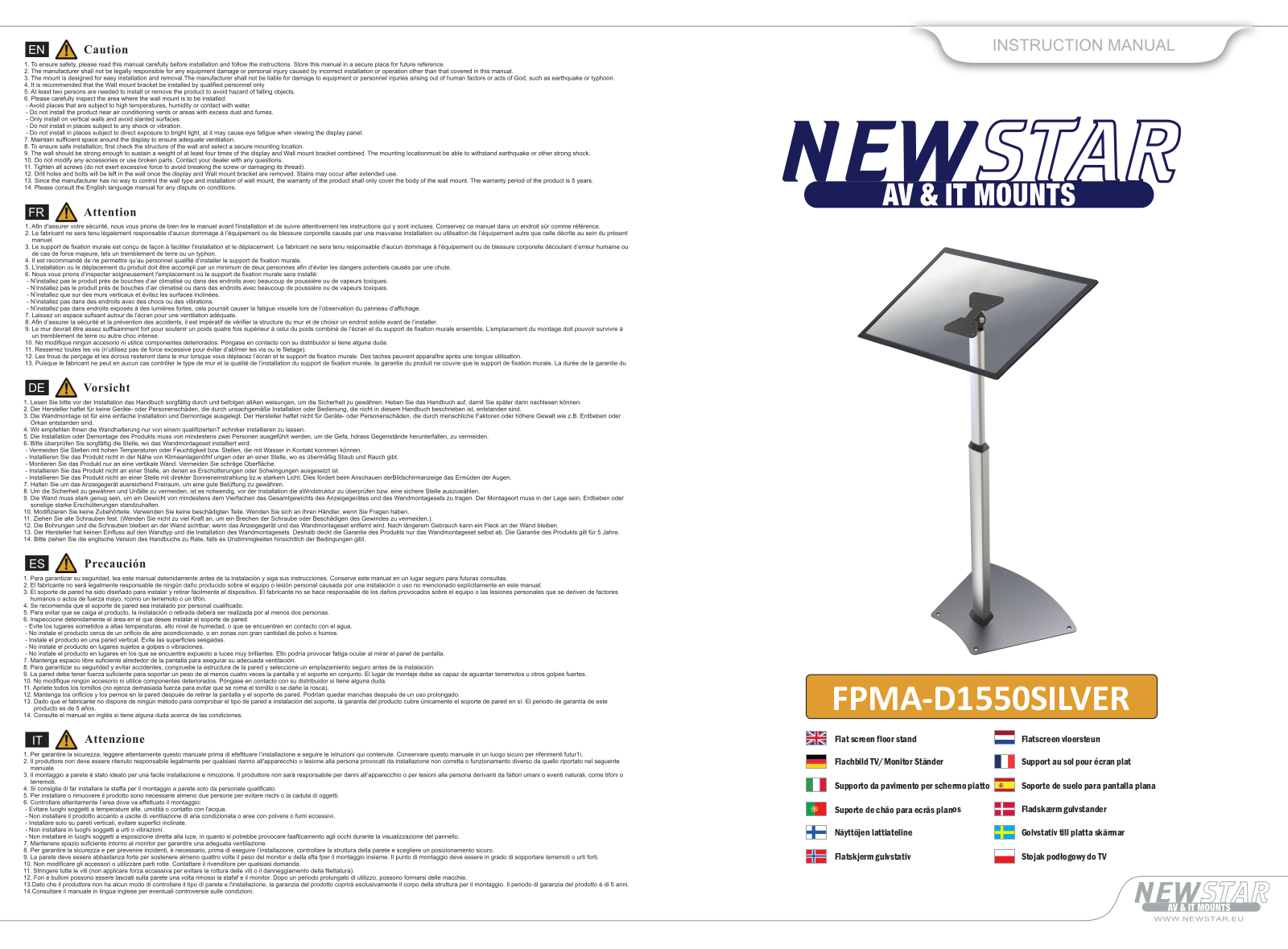 Newstar FPMA-D1550SILVER User Manual