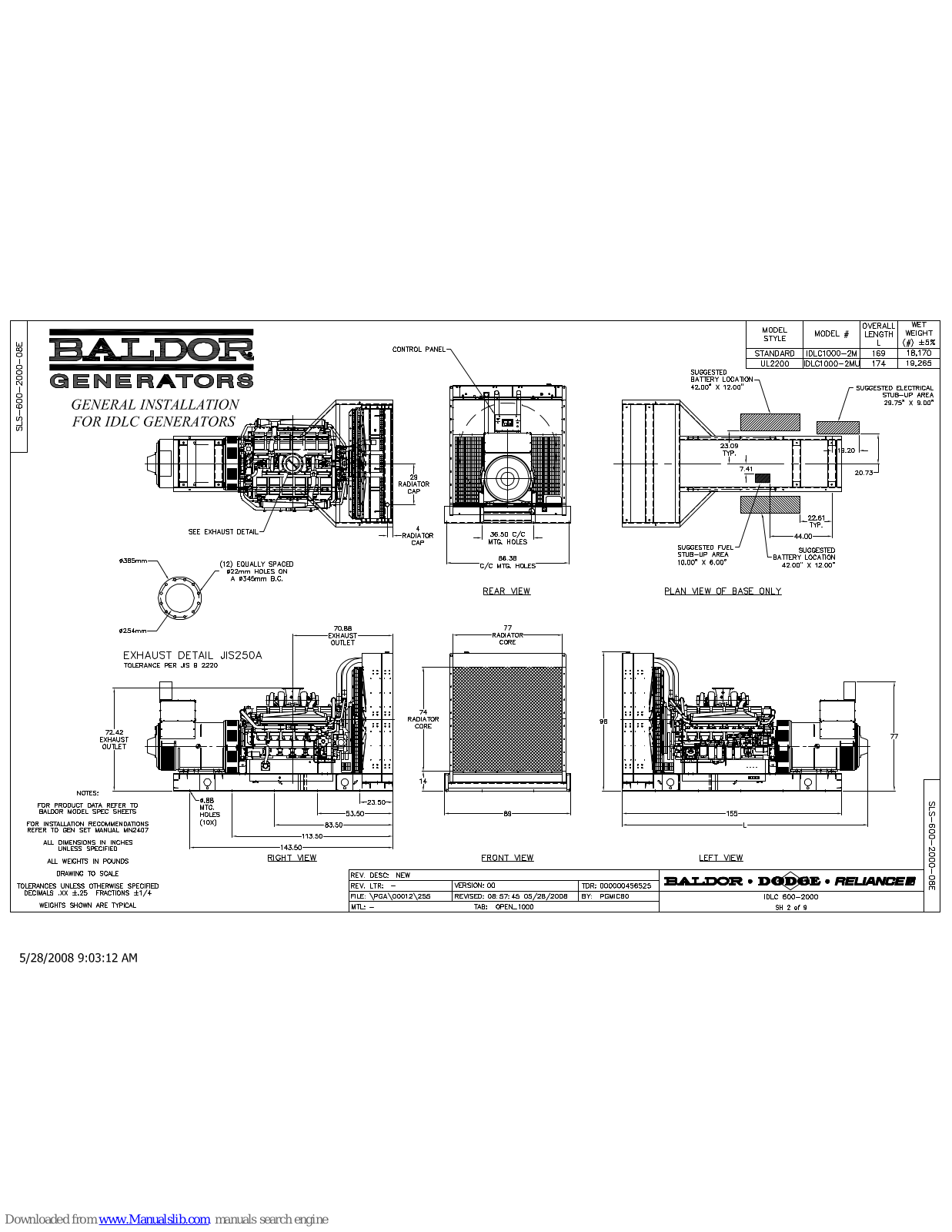 Baldor IDLC1000-2M, IDLC1000-2MU Installation Manual