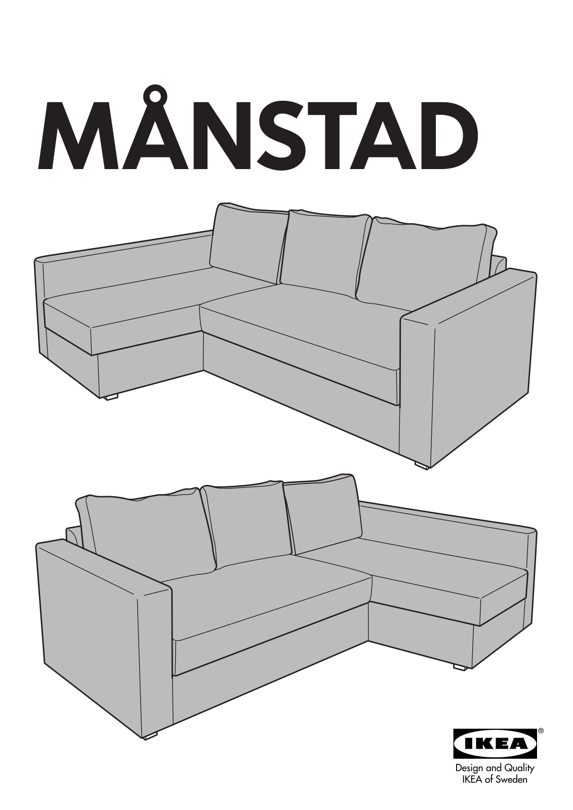 IKEA MÅNSTAD CORNER SOFA BED User Manual