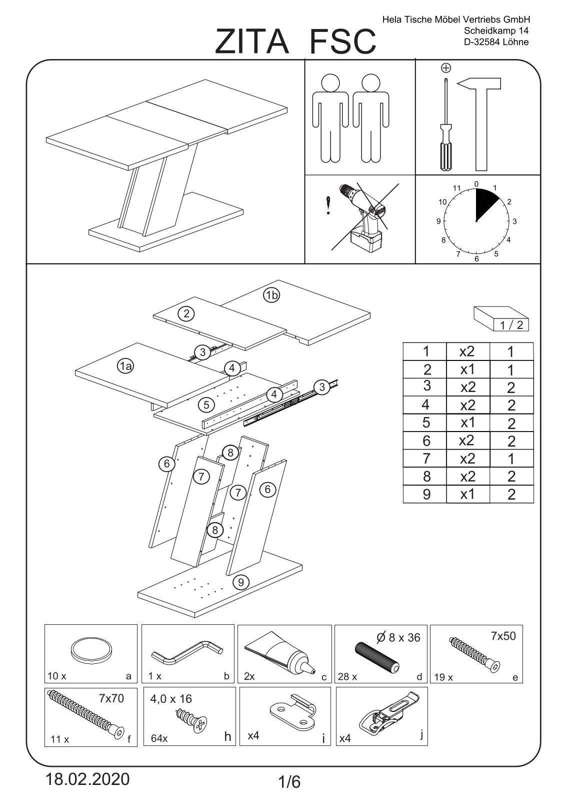 HELA ZITA Assembly instructions