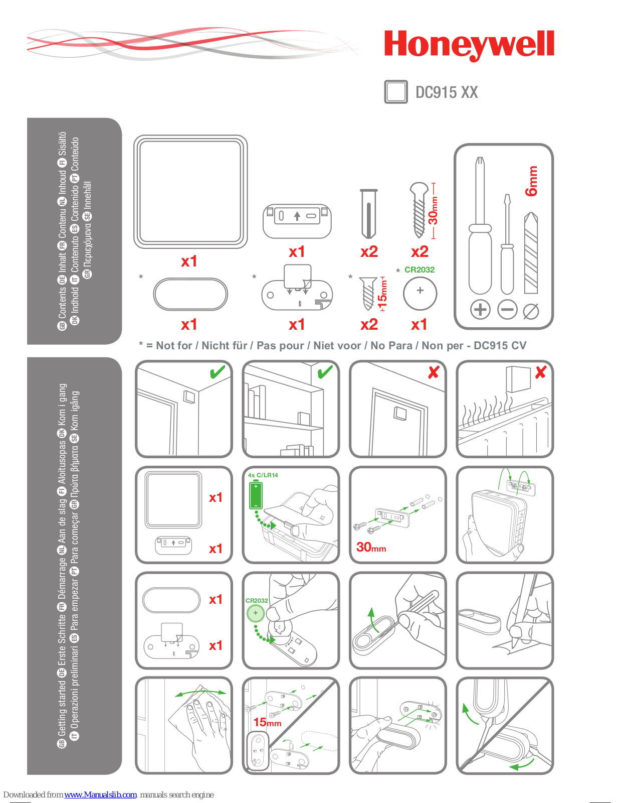 Honeywell DC915 User Manual