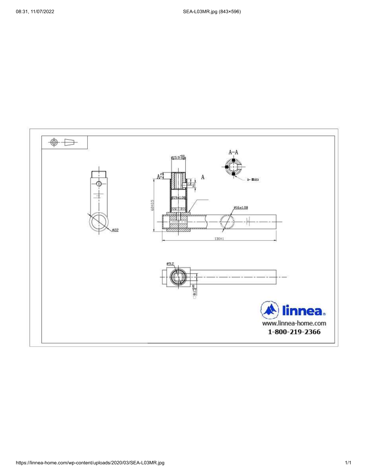 Linnea LNNE8155 Dimensions - ManualMachine.com