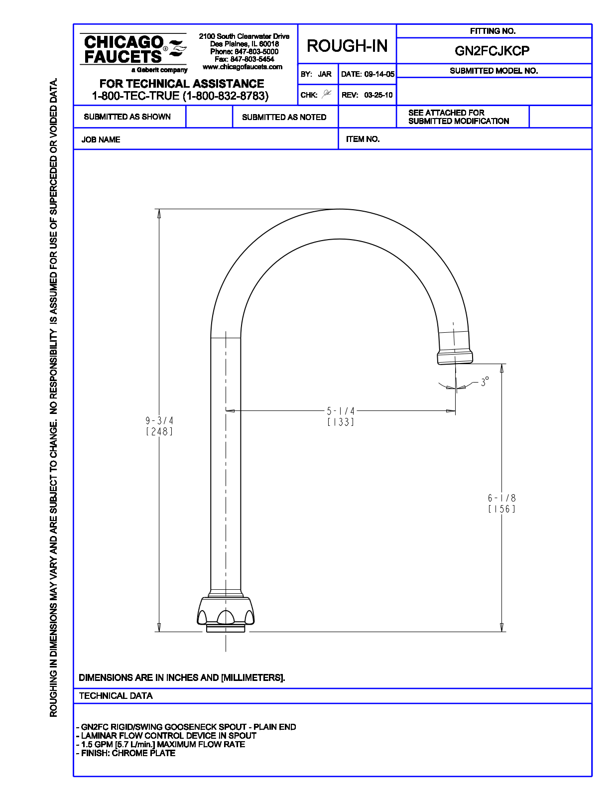 Chicago Faucet GN2FCJK User Manual