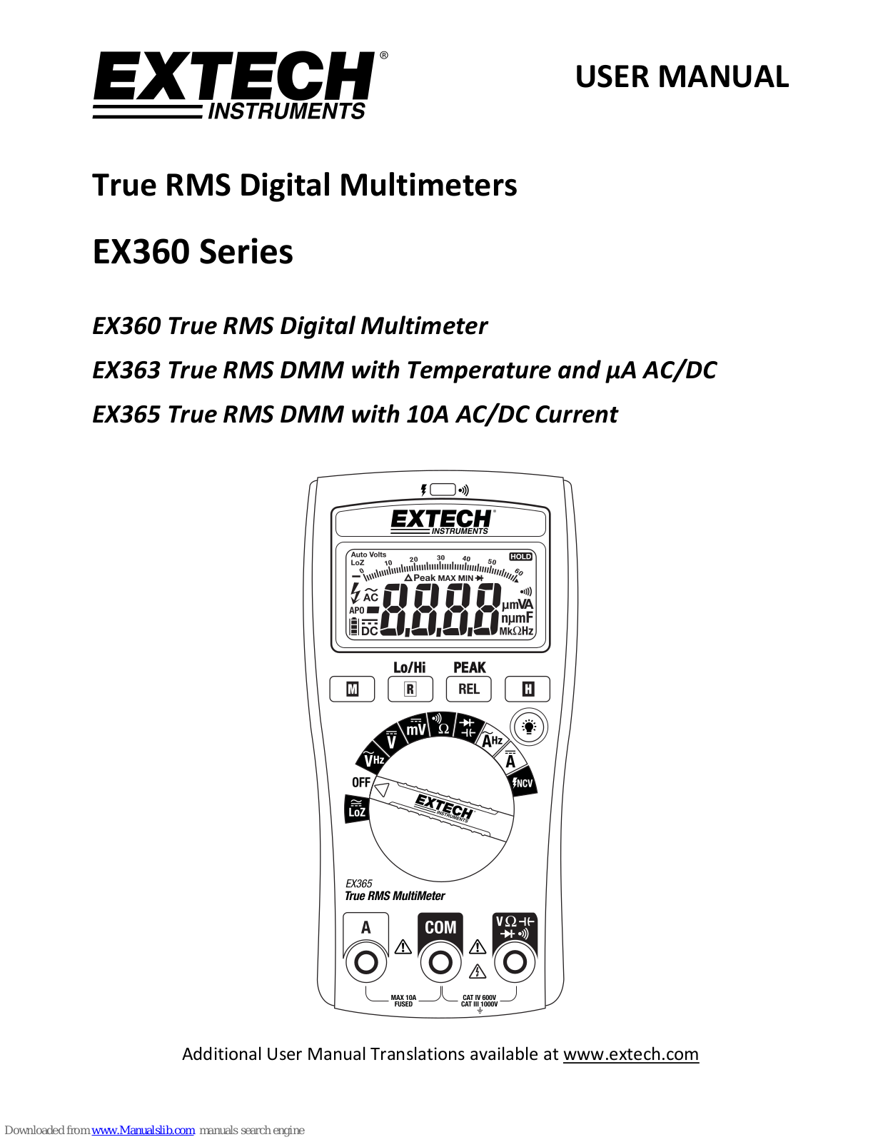 Extech Instruments EX360, EX363, EX365 User Manual